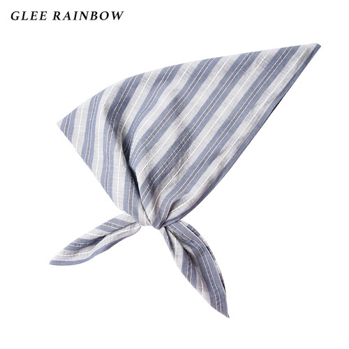 Glee rainbow日本宅寂中性灰蓝条纹男款柔棉clean fit方巾头巾