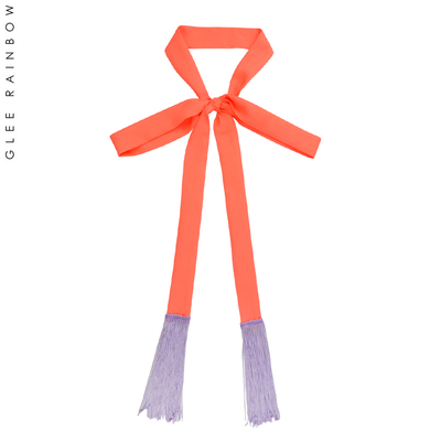 GLEERAINOW流苏撞色丝巾