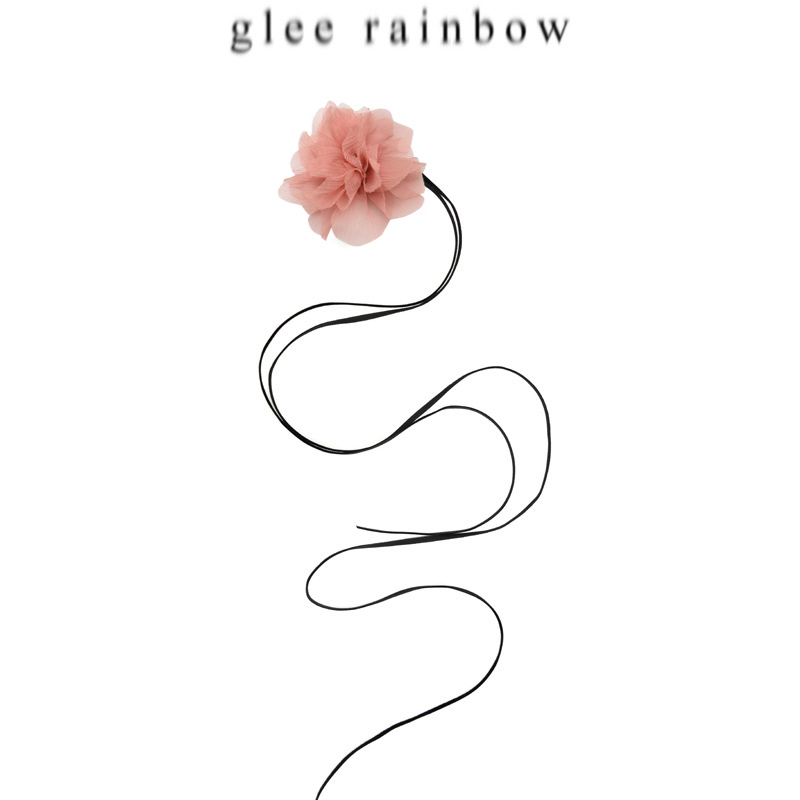 粉色丝带颈花GLEERAINBOW