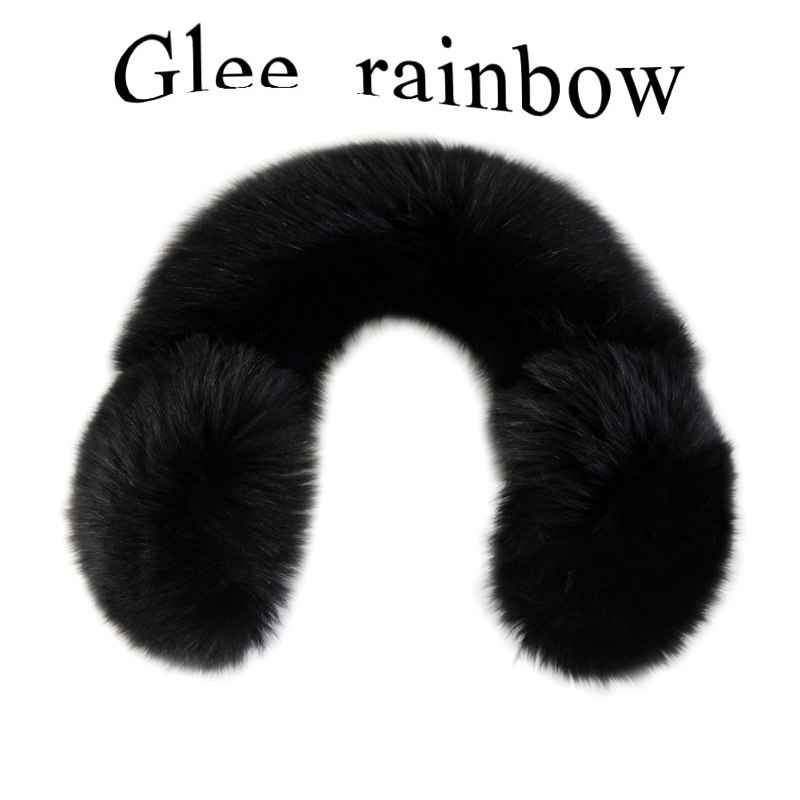 GLEE RAINBOW 검은 여우 모피 모피 가을 겨울 따뜻하고 방풍 귀마개