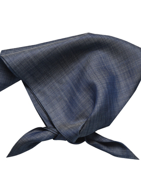 GLee rainbow 藏灰蓝牛仔亚文化青年挺阔丝麻造型方巾头巾