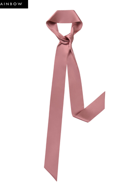 Glee rainbow 复古胭脂粉红色 斜角100%真丝优雅长条秋冬丝巾