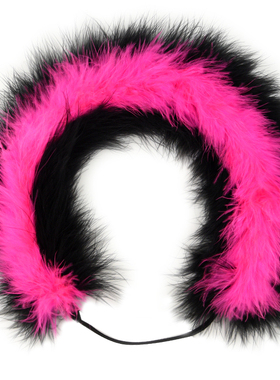 GLEE RAINBOW 玫粉黑色双色羽毛仙仙头饰发带