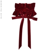 Glee 腰带 发带 rainbow 暗红真丝绒双面系带假领