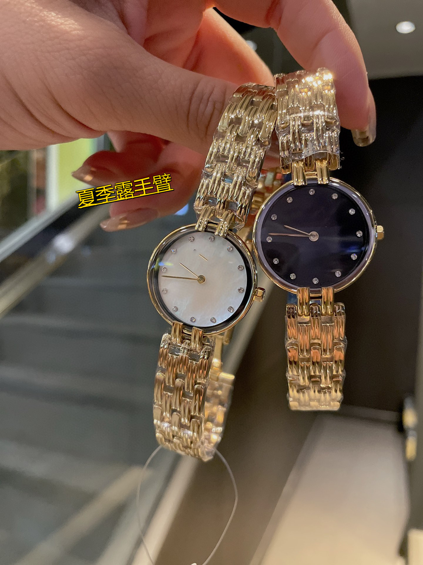 黑金手表古董表中古手表圆盘复古vintage日本轻奢手链女表石英表