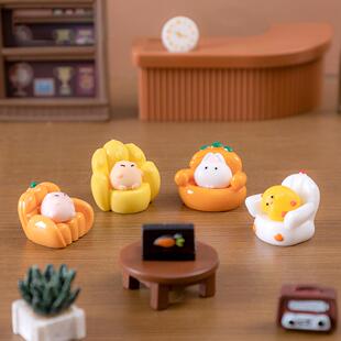 微景观创意沙发小猪兔鸡猫动物公仔娃屋造景装饰品桌面树脂小摆件