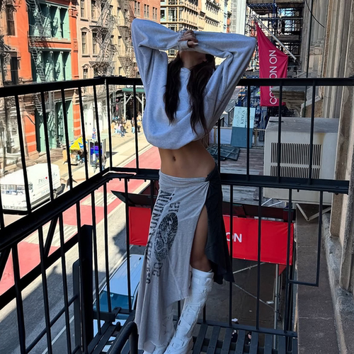 gagaopt撞色拼接性感半身裙女