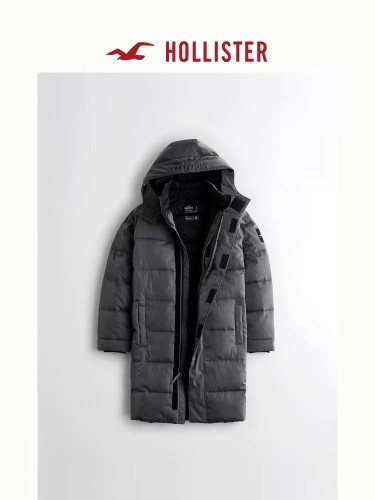 正品必保hollister加倍保暖派克大衣配舒适连帽非羽绒服