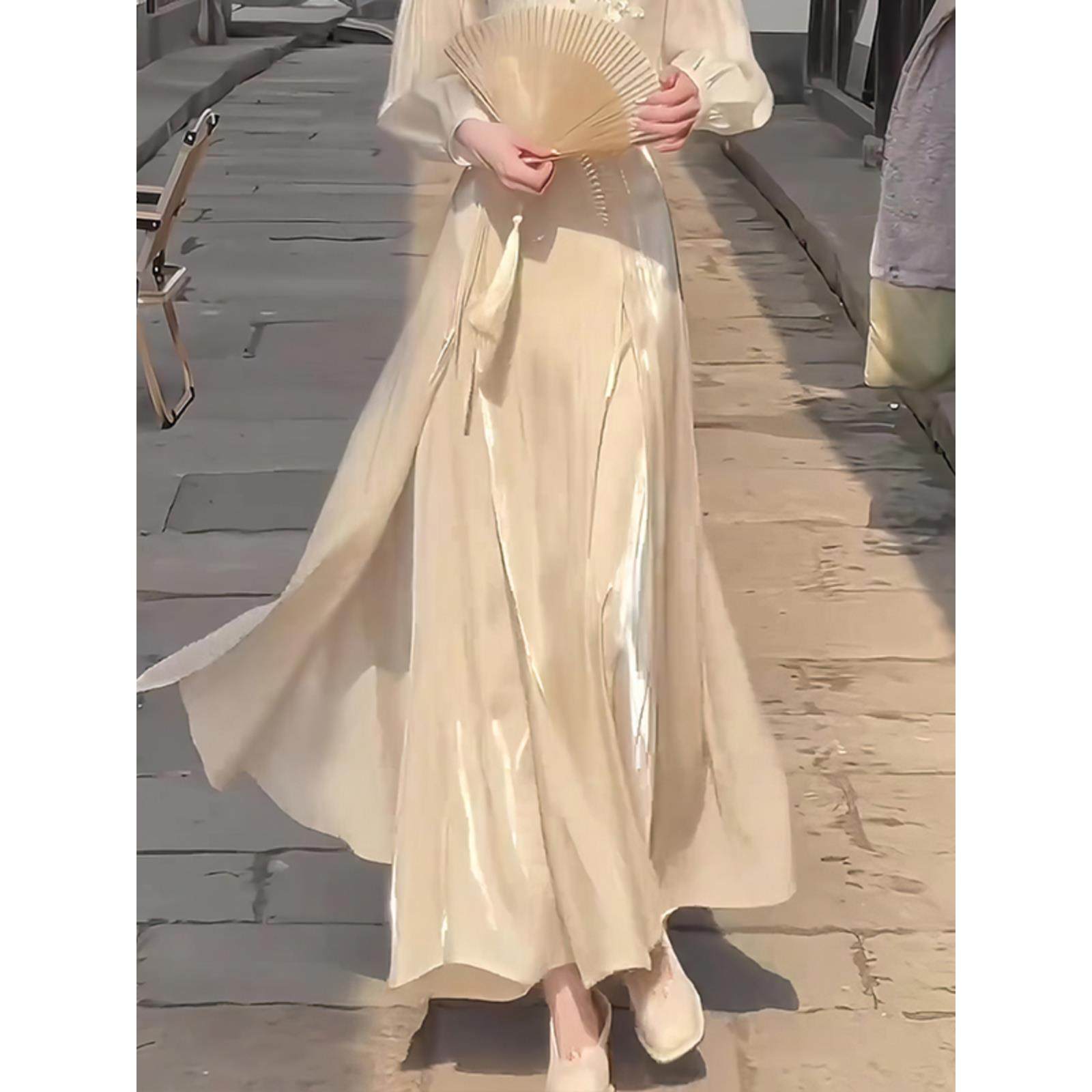 今年流行漂亮减龄时尚气质半身裙女高级感流光新中式国风裙子小众