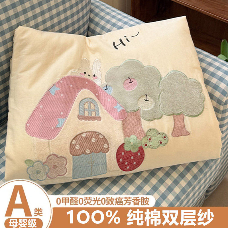 A类母婴级全棉纯棉夏凉被可机洗双层纱宝宝夏被单人双人空调被薄