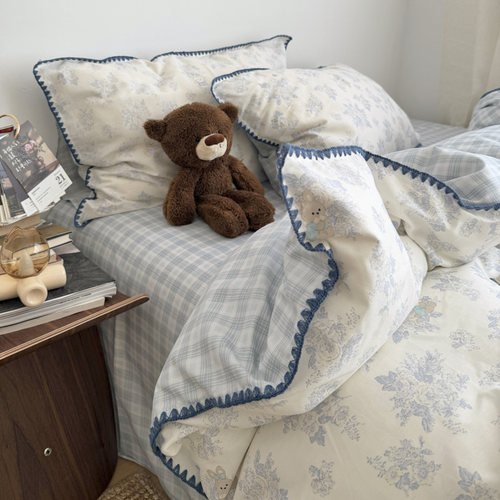 纯棉四件套100%全棉2026新款高级感母婴级贝壳边床上三件套四季用