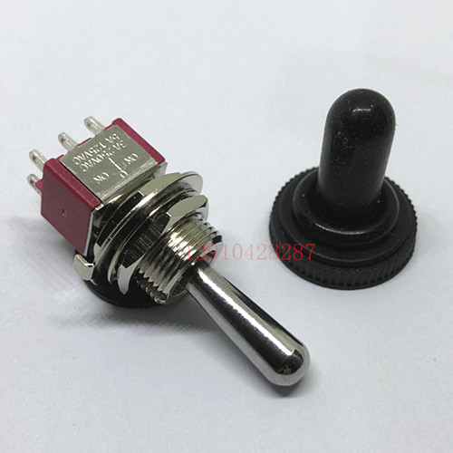 台湾SH(SALECOM)拨动开关6脚3档 摇头开关 钮子开关带防水帽一套