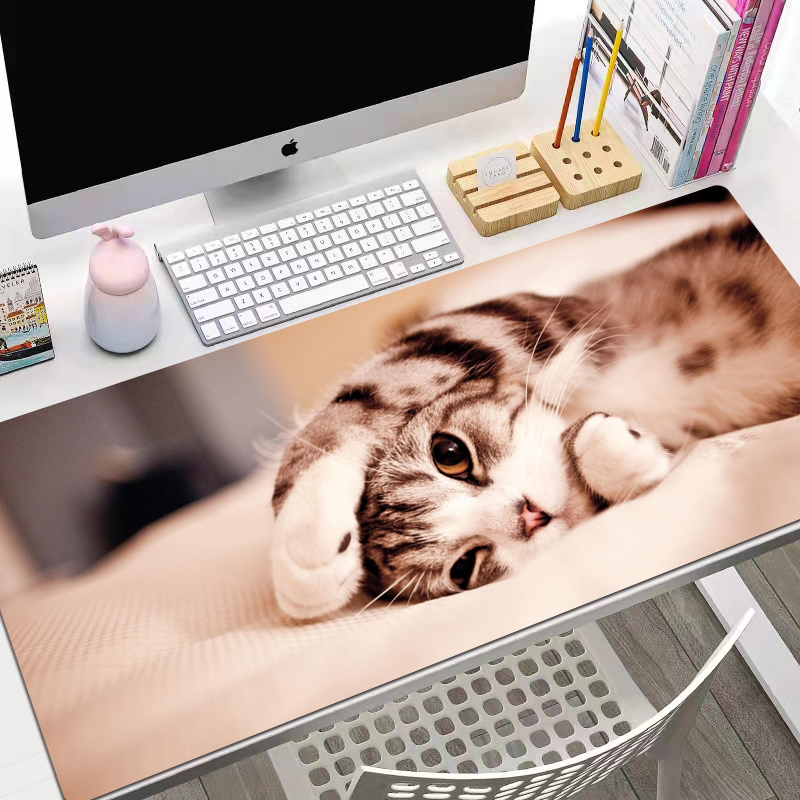 超大号鼠标垫子键盘桌垫锁边加厚创意定制电脑办公可爱女生