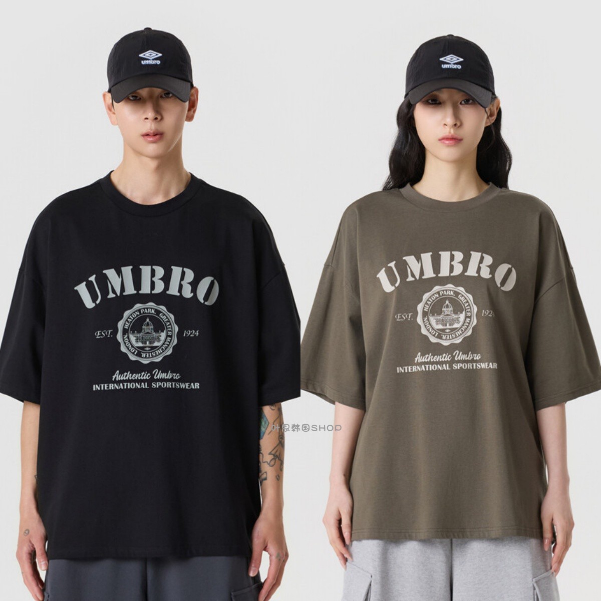 Umbro茵宝2026夏季新款男女同款情侣圆领字母logo透气宽松短袖T恤