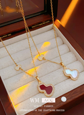 葫芦福禄吊坠项链新中式国潮复古锁骨链百搭高级感时尚气质项饰品