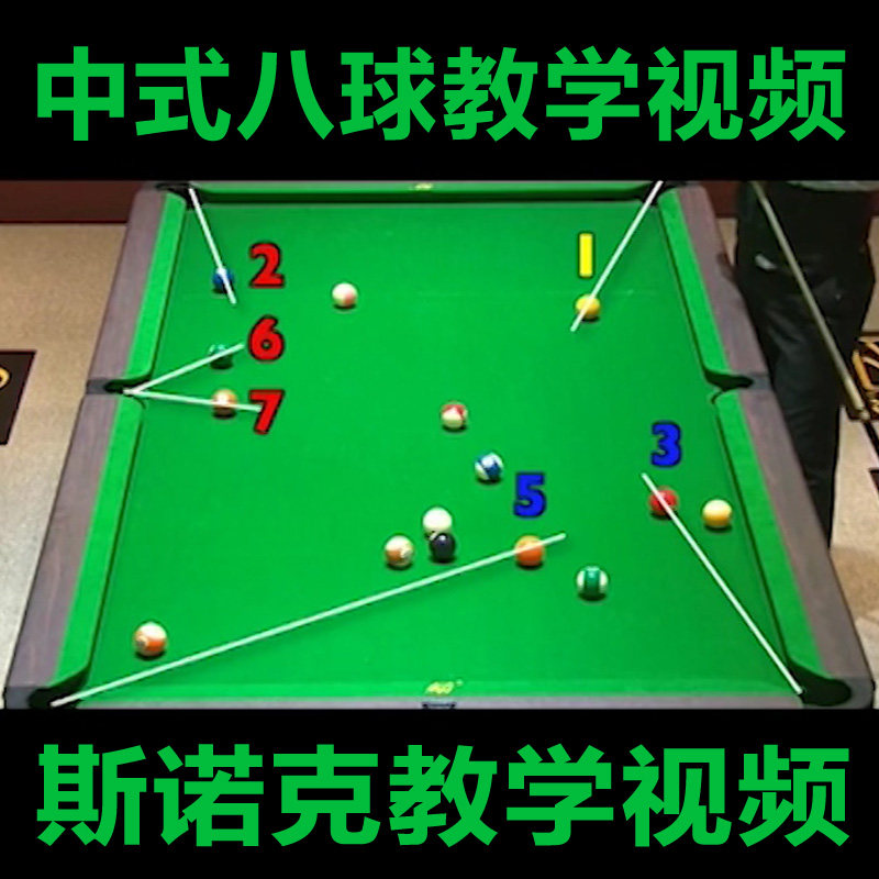 台球教学理论练习动作打法清台思路中式八球斯诺克