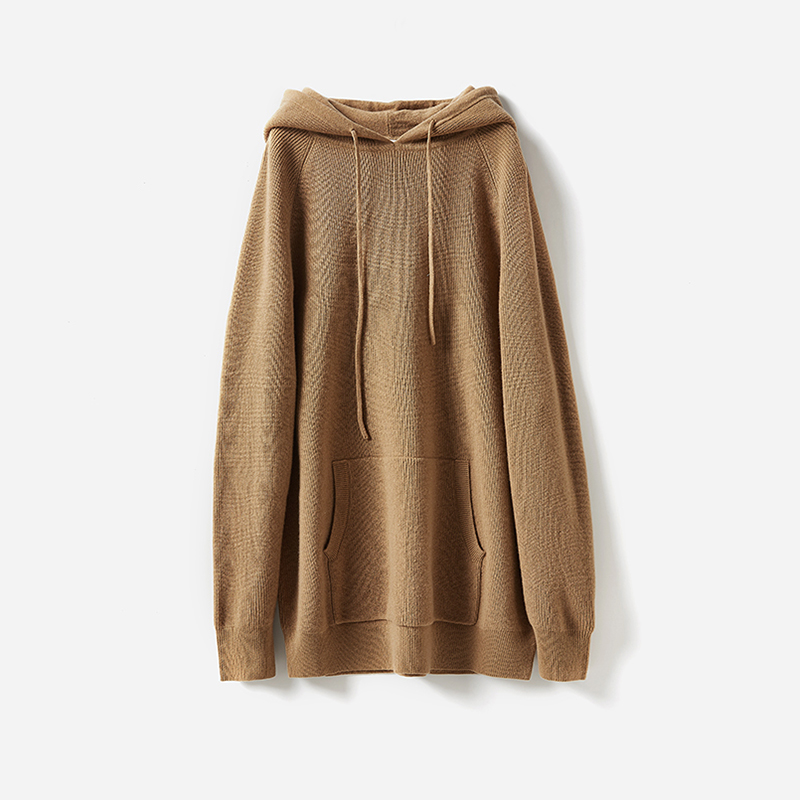 WZT04479 茉莉雅集 E*尔多斯KVSS全羊绒百搭连帽针织套衫冬女