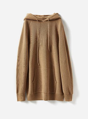 WZT04479 茉莉雅集 E*尔多斯KVSS全羊绒百搭连帽针织套衫冬女