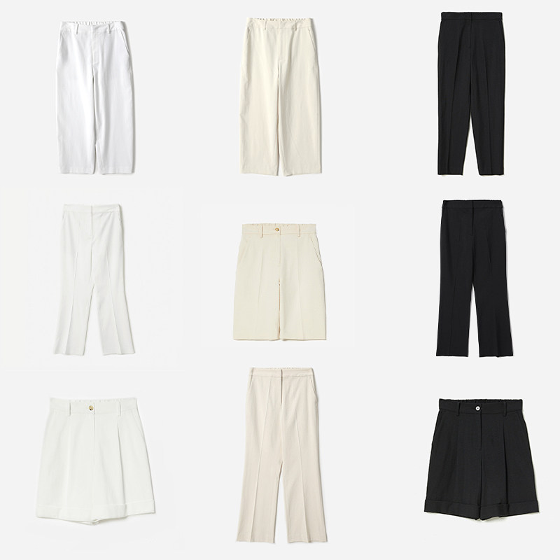 WKZ08120 TH干爽舒适挺括防透速干亚麻棉锥形裤直筒裤微喇裤短裤