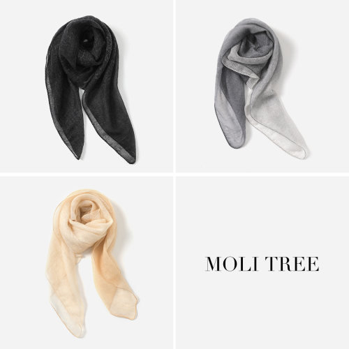 * WWJ09042 茉莉雅集 软糯全羊绒云雾包边百搭围巾早春女