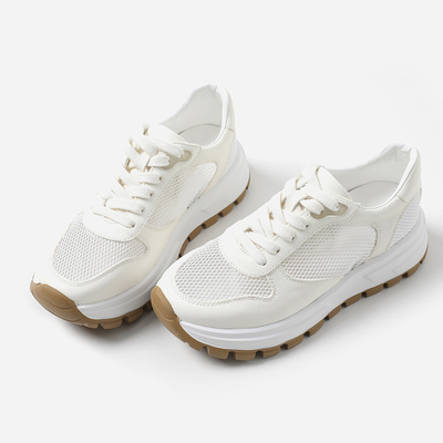 EY08017 轻盈舒适美学牛皮面透气网纱佰搭休闲阿甘运动鞋