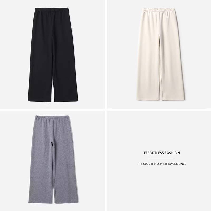 WKZ08291 茉莉雅集 松弛休闲垂感含莱赛尔羊绒羊驼温暖舒适阔腿裤