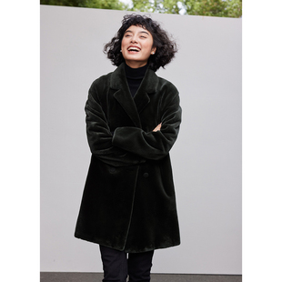 皮毛一体翻领大衣 茉莉雅集哥本哈根紫标级拔针貂绒长款 WPY05081