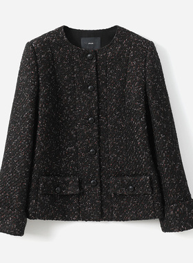 *WWT07170 茉莉雅集 黑金晚宴香*风意大利羊毛马海毛花呢外套