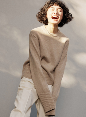 WZT03513 茉莉雅集 KVSS全羊绒R0*W经典长袖针织套衫毛衣女