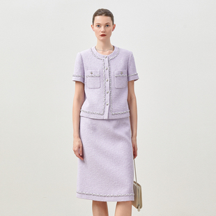 风外套半裙 紫藤幽梦精致意大利空运棉香 WWT07205 茉莉雅集