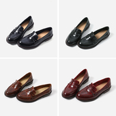 ED08050 简约粗跟乐福鞋 茉莉雅集 复古英伦风擦色水洗马皮经典