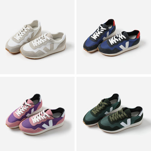 EY06012 茉莉雅集 VEJ@丝光牛猄网布透气系带学院运动德训鞋