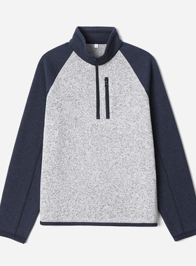 *WWY08026 茉莉雅集 美式复古花纱摇粒绒立领半开襟连肩卫衣女