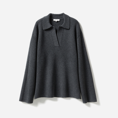 千克级廓形全羊毛针织套衫知性
