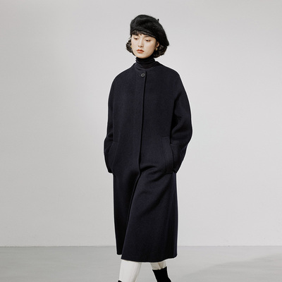 WDY05050 茉莉雅集 H家谱写温柔旋律全山羊绒双面呢暗门襟大衣