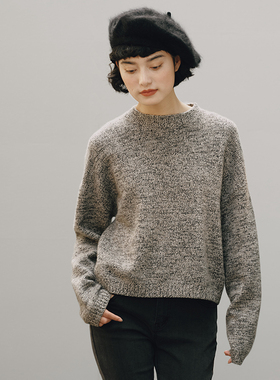 *WZT05375 茉莉雅集 色彩交融复古并纱KVSS全羊绒针织套衫女