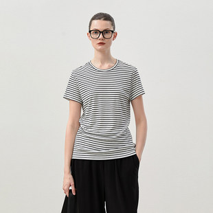 冰爽日本针织三醋酸圆领汤勺领短袖 茉莉雅集 T恤背心 WTX07032
