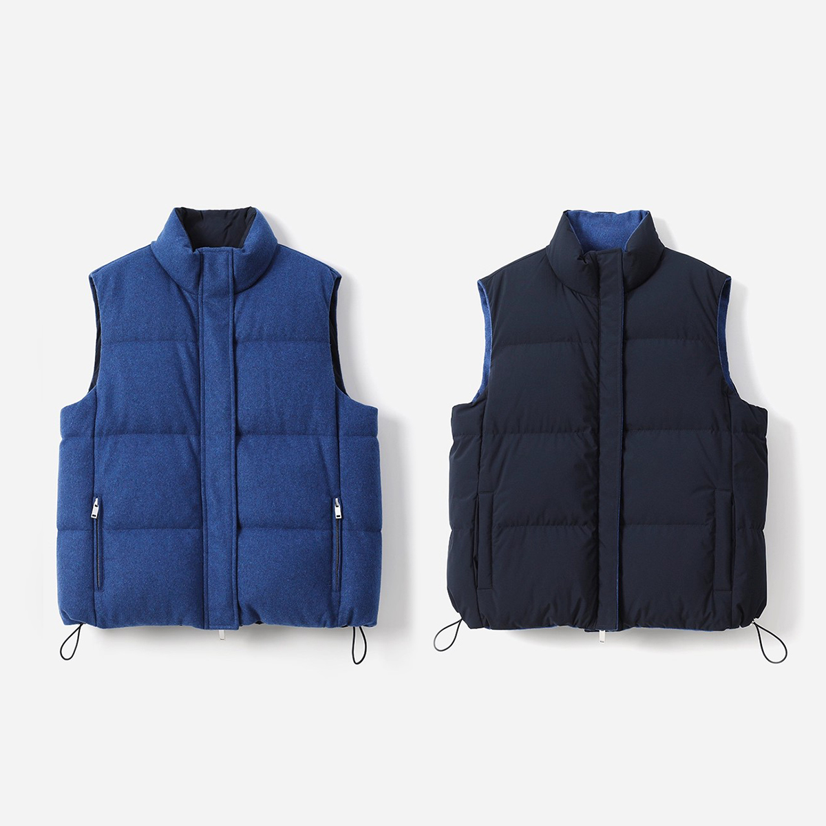 WYR07014 意大利棉感料/意大利羊绒羊毛匈牙利95白鹅绒双面穿马甲