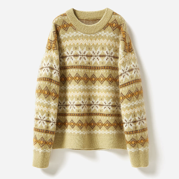 WZT04245 意大利马海毛羊毛提花针织圆领套衫,个性定制/设计服务/DIY,毛衣加工定制,淘宝优惠券,粉丝福利购,淘宝优惠卷