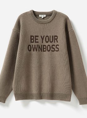 *WZT05261 茉莉雅集 复古美式字母提花重磅雪尼尔廓形针织套衫