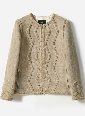 *WWT07123  茉莉雅集 璀璨年代香*风意大利羊毛亚麻编织外套