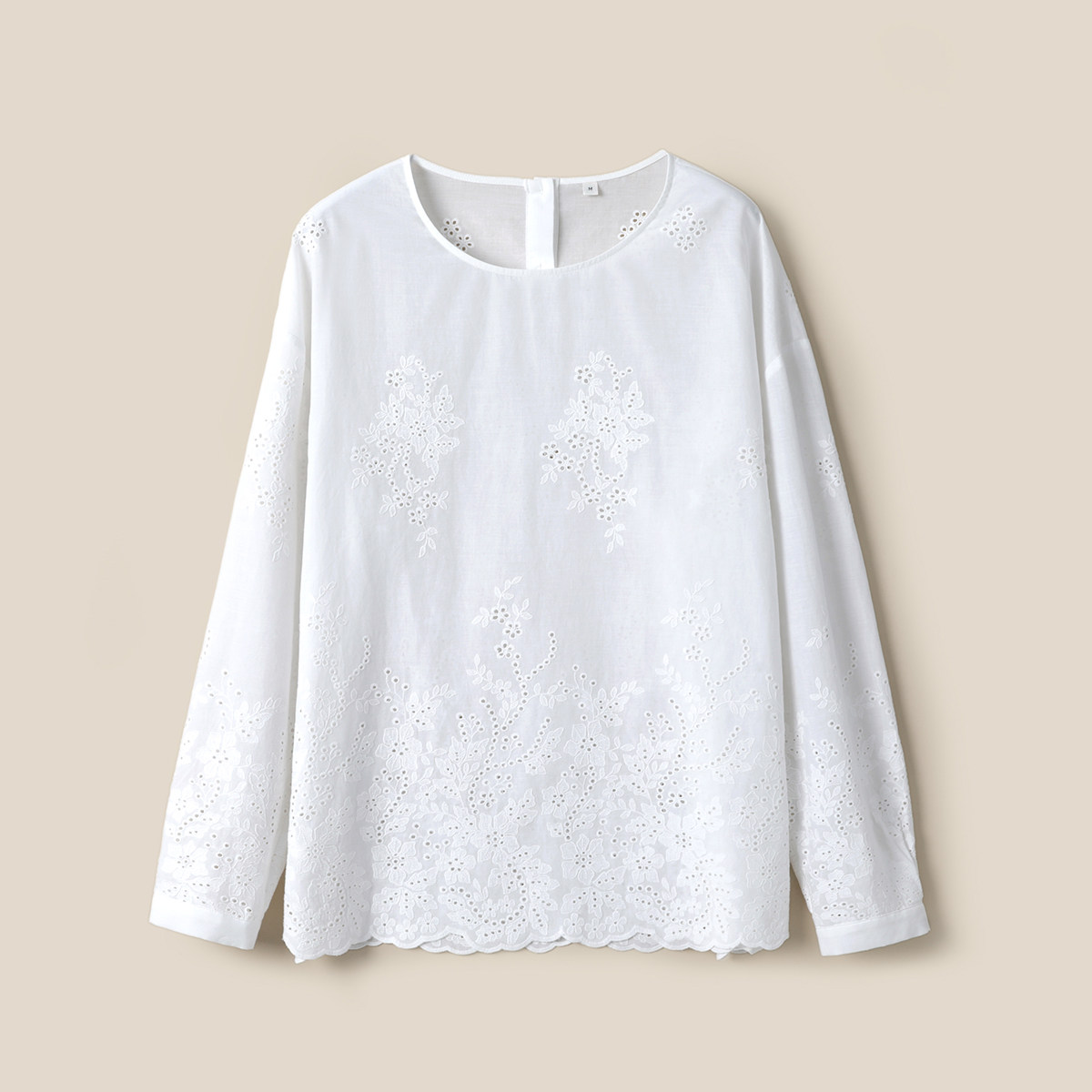 *WCS08039 茉莉雅集 灵气逼人去班味重工全身镂空绣花全棉衬衫女