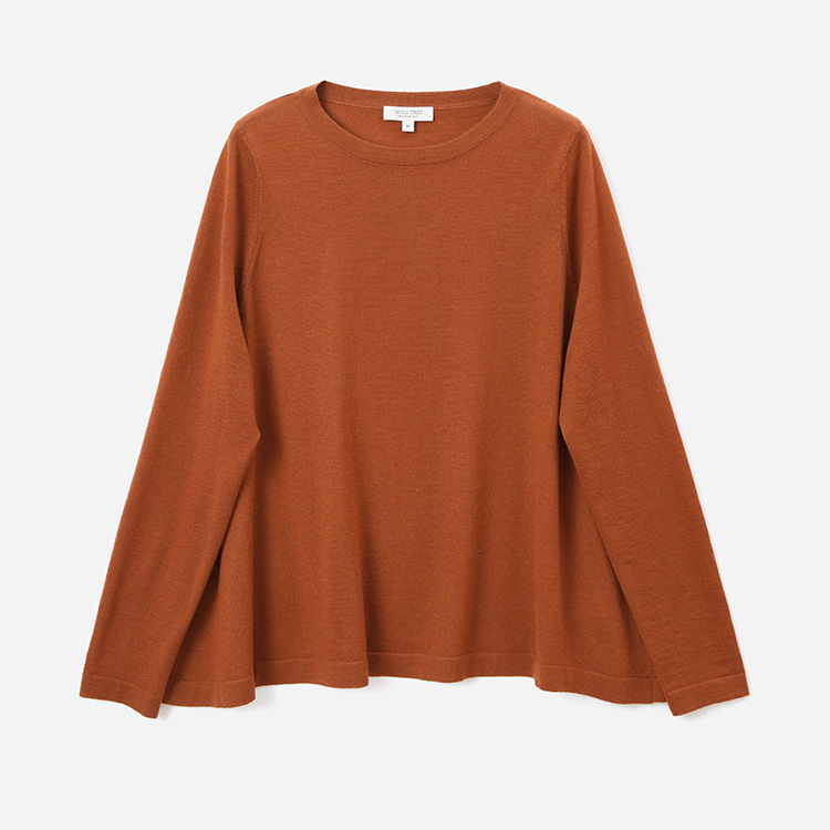 *WZT07307 茉莉雅集 KVSS精纺3/68支全羊绒伞摆针织套衫毛衣女