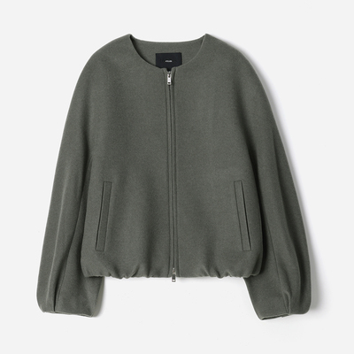 *WWT08261 无拘束的温暖圆领意大利全羊绒减龄花苞短外套秋冬女