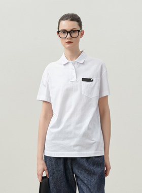 干爽全棉POLO领短袖T恤女