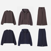 Athflow长绒棉轻盈卫衣式 茉莉雅集 连帽圆领外套直筒裤 WWT07380