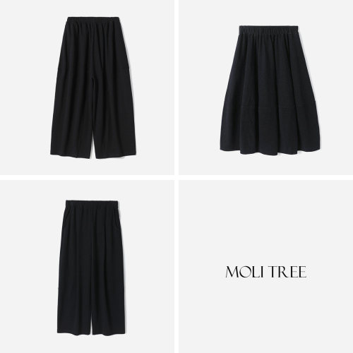 WKZ07065 茉莉雅集 针织四面弹高支棉慵懒随性气球裤半裙日本料