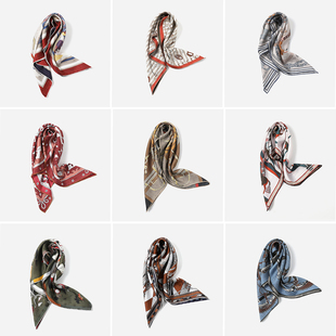 WWJ09006 茉莉雅集 经典H家全真丝马驰新岁系列双面异色丝巾围巾