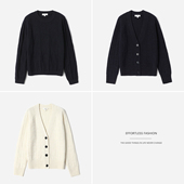 WZK08131 套衫 茉莉雅集 H家重工暗纹提花KVSS全羊绒简约针织开衫