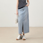 l意大利水洗工艺不易发黄莱赛尔棉开叉牛仔半裙 is@be WBQ08021